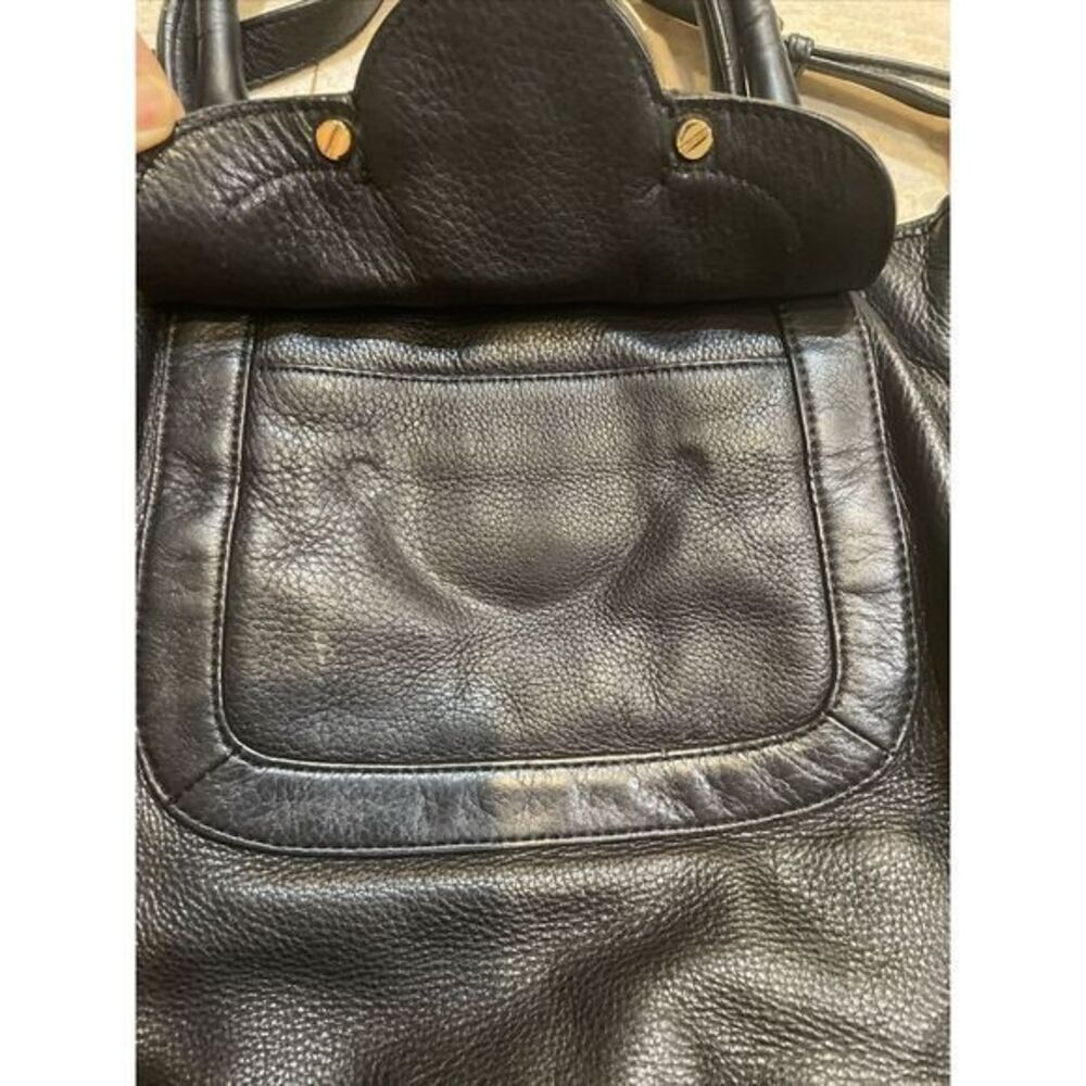 Tory Burch Amanda Hobo Black Pebbled‎ Leather Handbag Satchel Shoulder Messenger - Picture 13 of 14